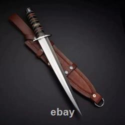 Custom Handmade D2 Tool Steel Hunting Toothpick Dagger Bowie With Sheath
