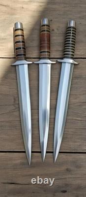 Custom Handmade D2 Tool Steel Lot Of 3pcs-hunting Toothpick Dagger D2 Dagger