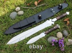 Custom Handmade D2 Tool Steel Roman Dagger Viking Survival Hunting Sword Combat