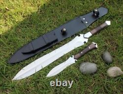Custom Handmade D2 Tool Steel Roman Dagger Viking Survival Hunting Sword Combat