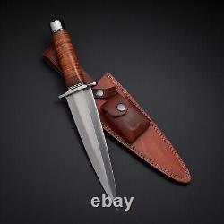Custom Handmade D2 Tool Steel Tactical Combat Survival Dagger Knife With Sheath