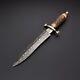 Custom Handmade Damascus Steel Stag Horn Handle Dagger Hunting Knife With Sheath