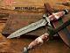 Custom Handmade Damascus Blade /marbel Handle Exotic Dagger