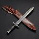 Custom Handmade Damascus Combat Sword Knife 26 With Camel Bone Handle