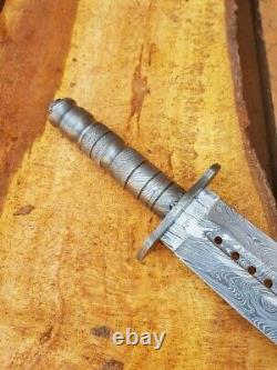 Custom Handmade Damascus Dagger Knife 13 Damascus Steel Handle Hunting Knife