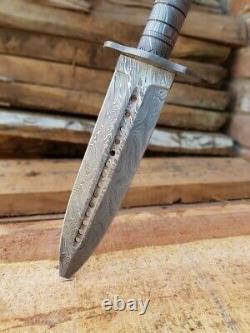 Custom Handmade Damascus Dagger Knife 13 Damascus Steel Handle Hunting Knife