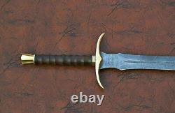 Custom Handmade Damascus Steel Blade Art Dagger Replica Valhalla Sword Knife