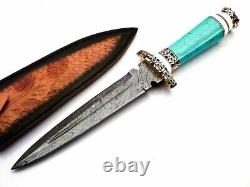 Custom Handmade Damascus Steel Blade Dagger Knife Hunting Survival Camping