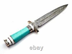 Custom Handmade Damascus Steel Blade Dagger Knife Hunting Survival Camping
