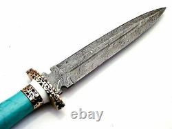 Custom Handmade Damascus Steel Blade Dagger Knife Hunting Survival Camping