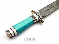 Custom Handmade Damascus Steel Blade Dagger Knife Hunting Survival Camping