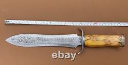 Custom Handmade Damascus Steel Dagger Knife Coal Forged Full Tang With Sheath Custom Handmade Damascus Steel Dagger Knife Coal Forged Full Tang With Sheath