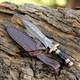 Custom Handmade Damascus Steel Double Edge Dagger Knife With Leather Sheath
