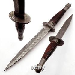 Custom Handmade Damascus Steel Hunting Combat Survival Dagger Knife