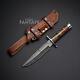 Custom Handmade Damascus Steel Hunting Survival Fixed Blade Dagger Knife Sheath