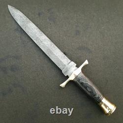 Custom Handmade Damascus Steel Hunting/dagger Knife 13.5 Pakka Wood Handle