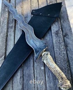 Custom Handmade Damascus Steel Kris Dagger Knife Import Tax Paid By Seller