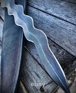 Custom Handmade Damascus Steel Kris Dagger Knife Import Tax Paid By Seller