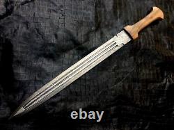 Custom Handmade Damascus Steel Medieval Viking Short Sword Dagger With Scabbard