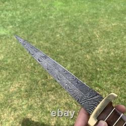 Custom Handmade Damascus Steel Needle Dagger SS WW2 Replica Style Dagger 16