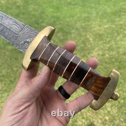 Custom Handmade Damascus Steel Needle Dagger SS WW2 Replica Style Dagger 16