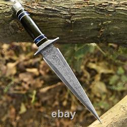 Custom Handmade Damascus Steel Resin Handle Hunting Dagger Hunting Knife HA14