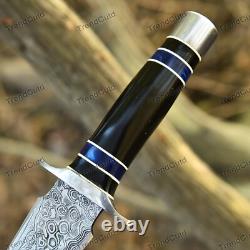 Custom Handmade Damascus Steel Resin Handle Hunting Dagger Hunting Knife HA14