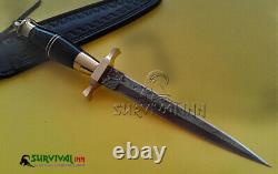Custom Handmade Damascus Steel Swiss Dagger Knife, Tactical Dagger, Worldwar Dager