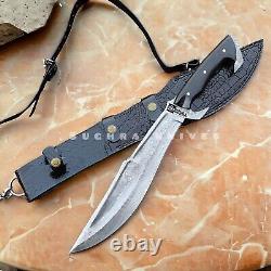 Custom Handmade Damascus Steel Sword Dagger Kukri Bowie Hunting Knife Machete