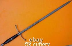 Custom Handmade Damascus Steel Viking sword dagger long hunting knife 36