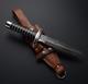 Custom Handmade Damascus Steel Dagger Knife Full Tang Dagger With Leather Sheath