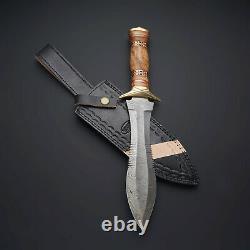 Custom Handmade Hand Forged Damascus Steel Dagger Knife Hunting Knife