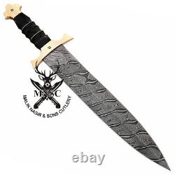 Custom Handmade Hand Forged Damascus Steel Hunting Dagger Knife Combat Dagger