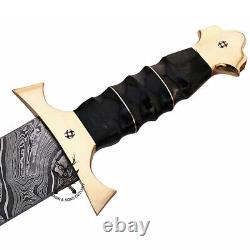 Custom Handmade Hand Forged Damascus Steel Hunting Dagger Knife Combat Dagger