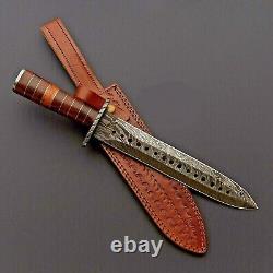 Custom Handmade Hand Forged Damascus Steel Hunting Dagger Knife Survival Knife
