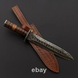 Custom Handmade Hand Forged Damascus Steel Hunting Dagger Knife Survival Knife