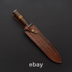 Custom Handmade Hand Forged Damascus Steel Hunting Dagger Knife Survival Knife