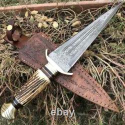 Custom Handmade High Carbon Steel 1095 Hunting Dagger Knife Viking Dagger Knife