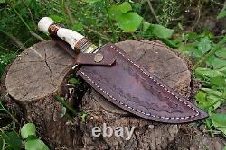 Custom Handmade Hunter Dagger Tactical Fixed Blade Bowie Knife Stag