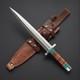 Custom Handmade Hunting Dagger Knife High Carbon Steel Blade, Leather Sheath
