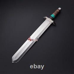 Custom Handmade Viking Short Sword Dagger Hunting Knife With Leather Sheath