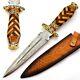 Custom Handmade Forged Damascus Steel Dagger Knife With Wood&brass Handle
