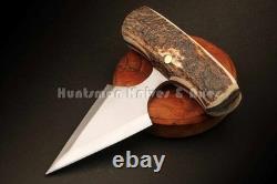 Custom Made 12C27 Steel Training/combat Dagger double edged withStag Horn Grip