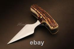 Custom Made Forged 5160 Spring Steel Dagger For Survival & Defense with Stag Grip