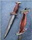 Custom Made Hand Forged Damascus Steel Dagger Walnut Wood Damascus Guard