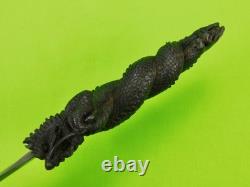 Custom Made JIM FERGUSON Large Fighting Hunting Damascus Carved Knife Dagger