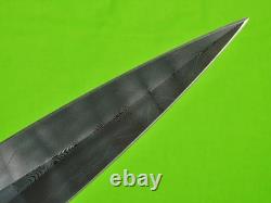 Custom Made JIM FERGUSON Large Fighting Hunting Damascus Carved Knife Dagger