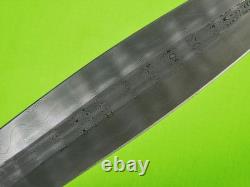 Custom Made JIM FERGUSON Large Fighting Hunting Damascus Carved Knife Dagger