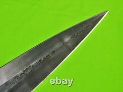 Custom Made JIM FERGUSON Large Fighting Hunting Damascus Carved Knife Dagger