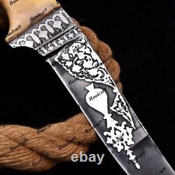 Custom Persian Oriental mughal, indo dagger with beautiful damascus ring
